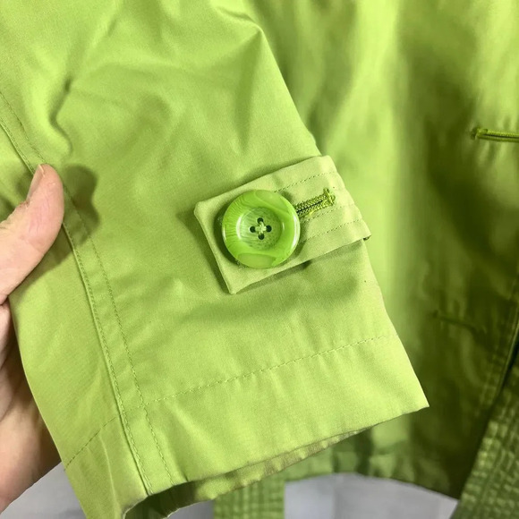 Relativity Lime Green Short Trench Jacket Double Breasted Size Medium - Picture 5 of 14